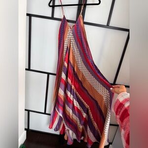 Sinequonone 100% Silk Striped Maxi Dress